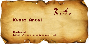 Kvasz Antal névjegykártya